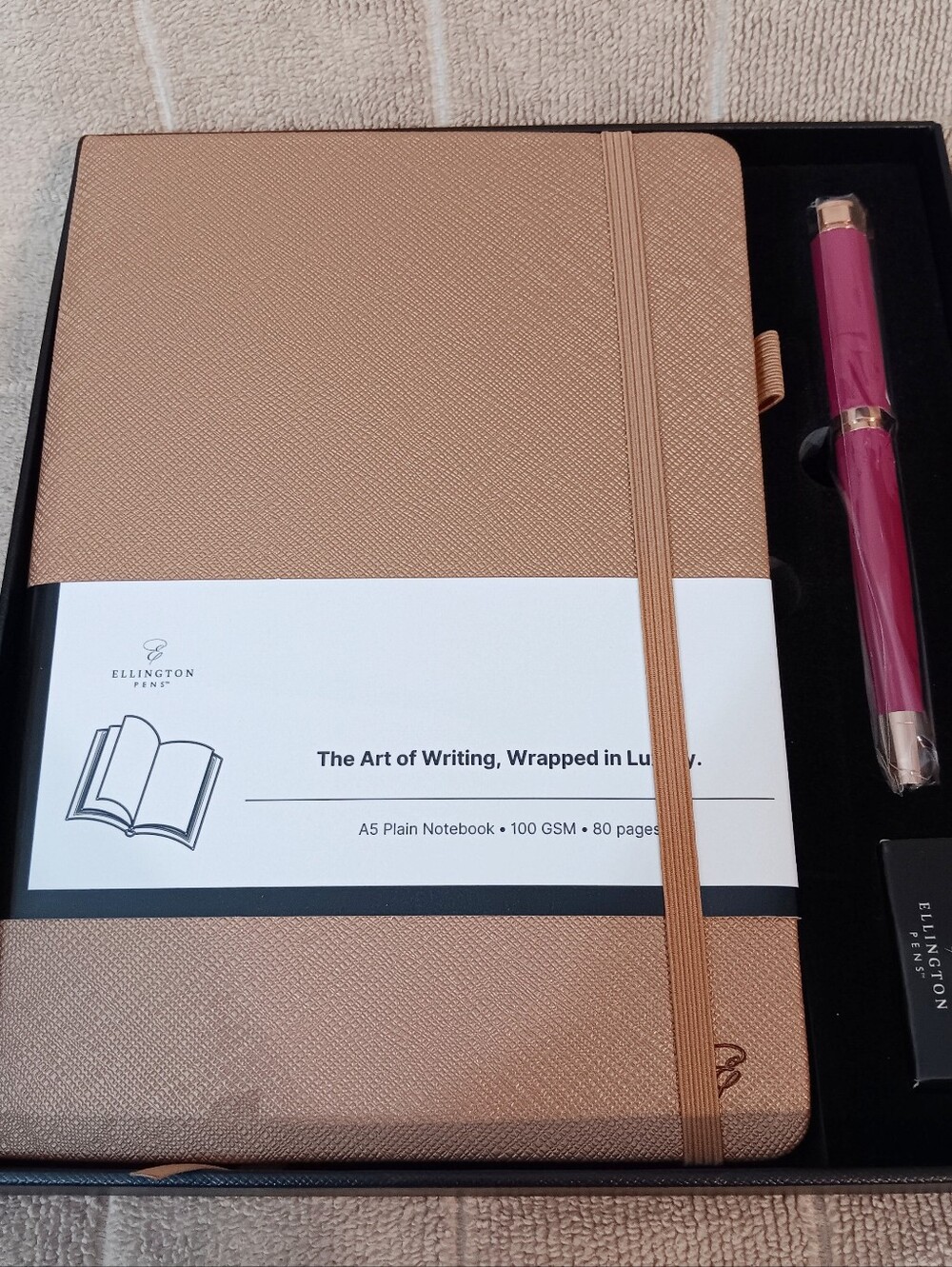 Ellington Fountain Pen & Journal Gift Set - Pink/Tan - Picture 5 of 9